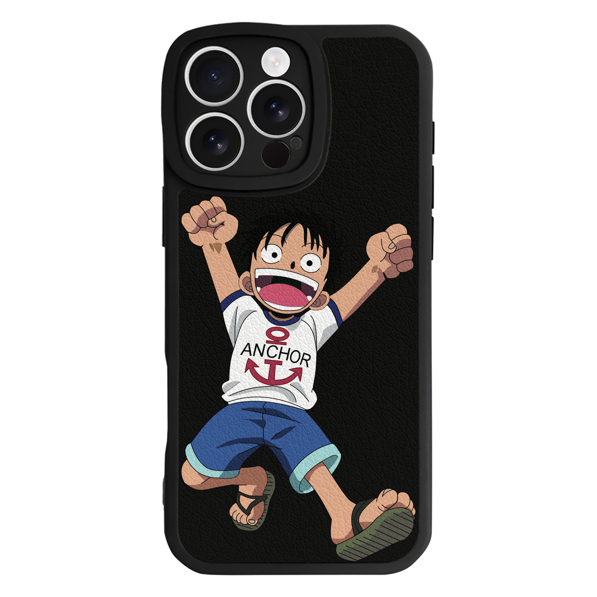 （画像用） ワンピース モンキー・D・ルフィ ONE PIECE Monkey D. Luffy 【iPhone 16シリーズ対応】シリコンスマホケース（レザー調） 材質：シリコン
